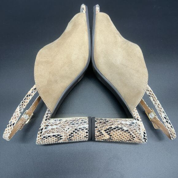 J. Renee Womens 8.5M Maarya Suede Dark Beige Multi Snake Print Block Heels - Picture 5 of 8